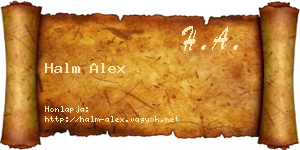 Halm Alex névjegykártya