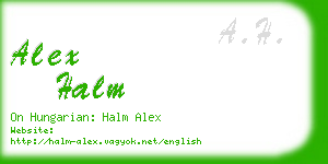 alex halm business card